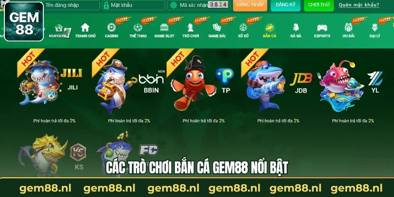 Bắn Cá GEM88 – Trò Chơi Đổi Thưởng Đáng Trải Nghiệm 2026